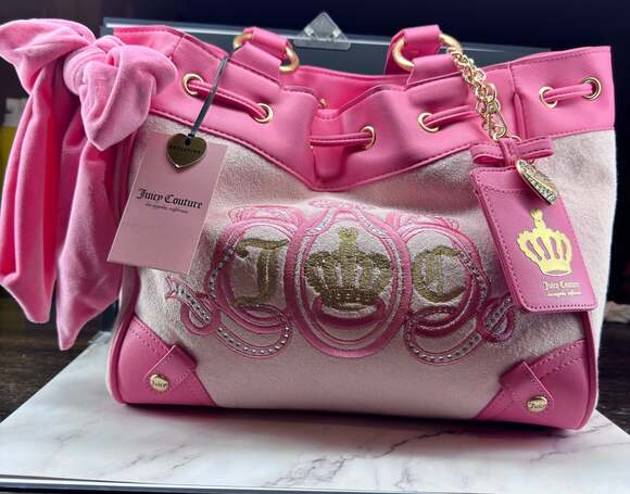 Juicy Couture Handbags - Juicy Couture Lovers Club Daydreamer Tote Bag in Pink Y2K